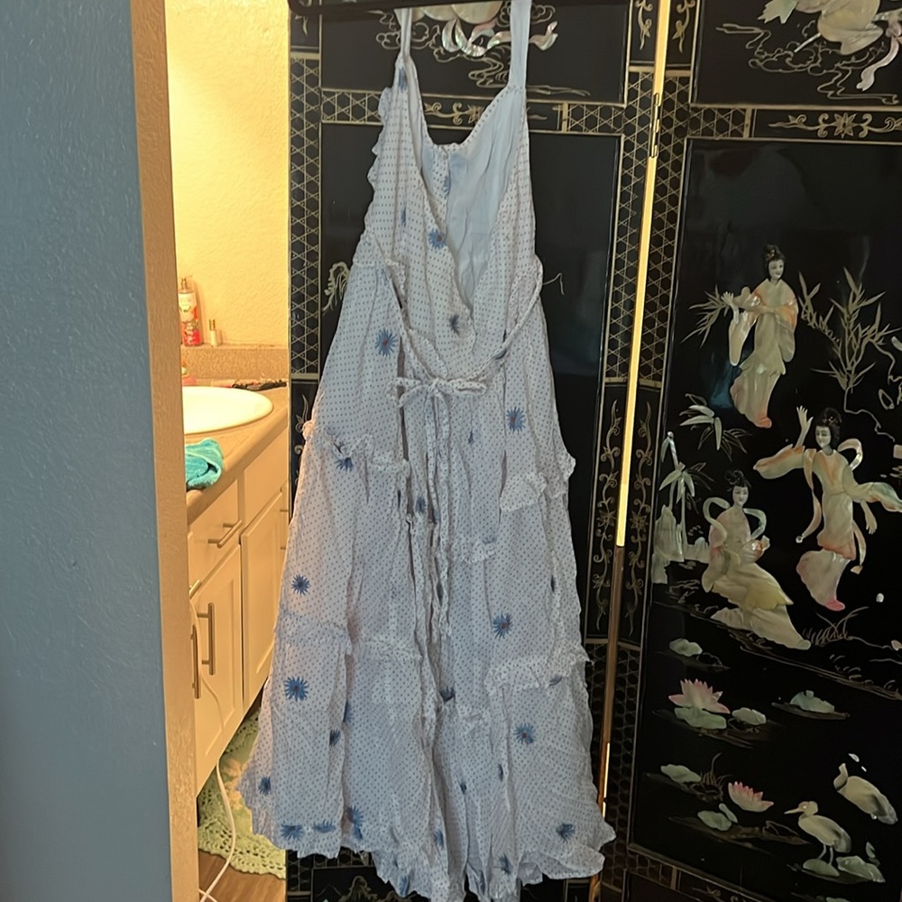 Free People White Embellished Sleeveless Maxi Dress - Picture 3 of 4